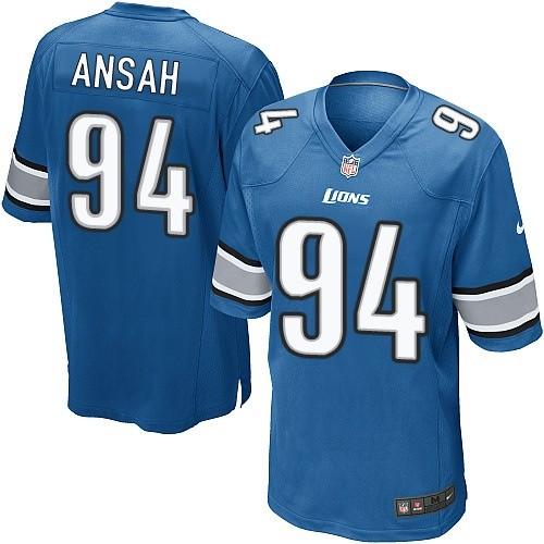 Nike Lions #94 Ziggy Ansah Light Blue Team Color Youth Stitched NFL Elite Jersey