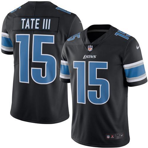 Nike Lions #15 Golden Tate III Black Youth Stitched NFL Limited Rush Jersey