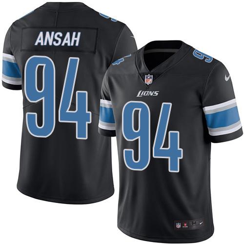 Nike Lions #94 Ziggy Ansah Black Youth Stitched NFL Limited Rush Jersey