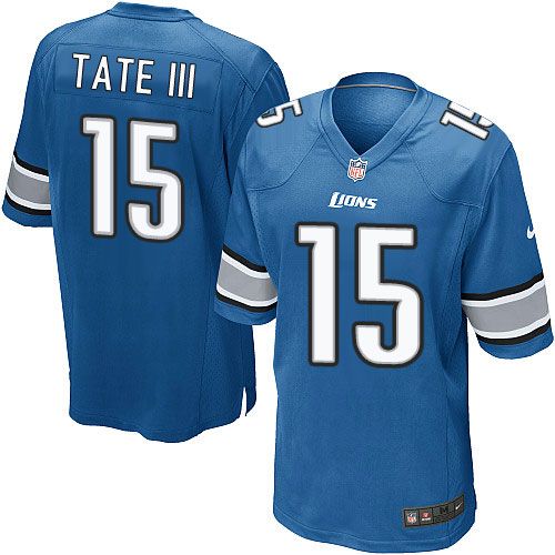 Nike Lions #15 Golden Tate III Light Blue Team Color Youth Stitched NFL Elite Jersey