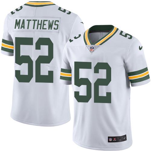 Nike Packers #52 Clay Matthews White Youth Stitched NFL Limited Rush Jersey
