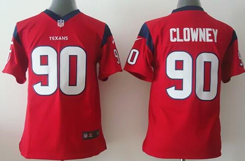 Nike Texans #90 Jadeveon Clowney Red Alternate Youth Stitched NFL Elite Jersey