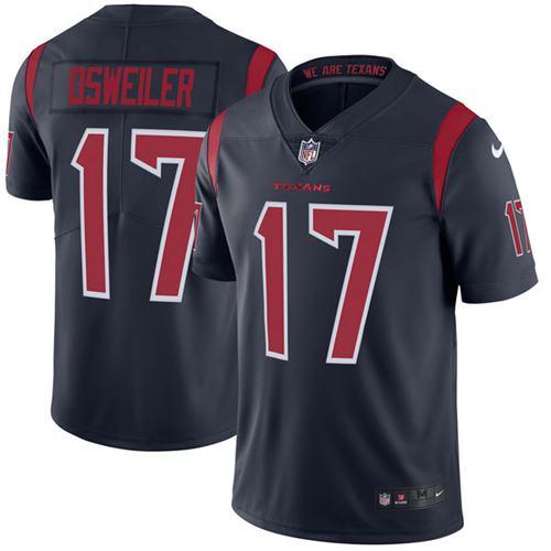 Nike Texans #17 Brock Osweiler Navy Blue Youth Stitched NFL Limited Rush Jersey
