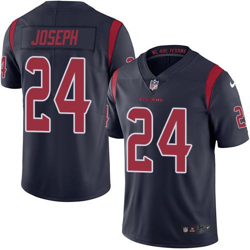 Nike Texans #24 Johnathan Joseph Navy Blue Youth Stitched NFL Limited Rush Jersey