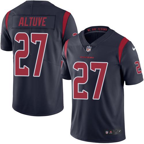 Nike Texans #27 Jose Altuve Navy Blue Youth Stitched NFL Limited Rush Jersey