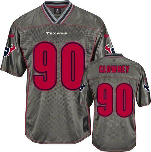 Nike Texans #90 Jadeveon Clowney Grey Youth Stitched NFL Elite Vapor Jersey