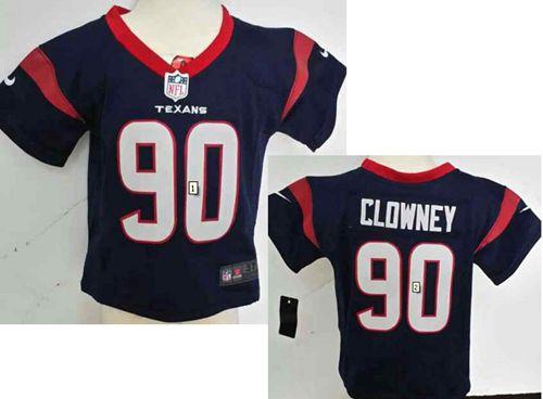 Toddler Nike Texans #90 Jadeveon Clowney Navy Blue Team Color Stitched NFL Elite Jersey