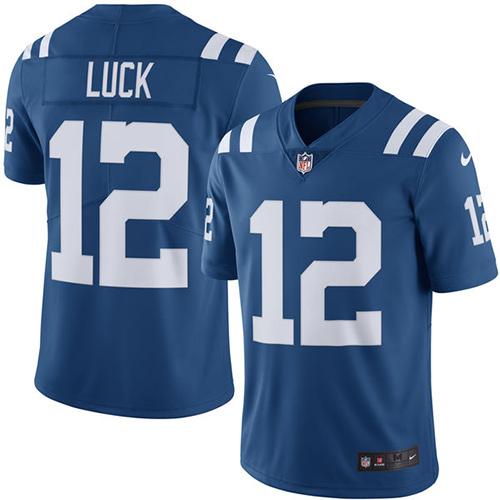 Nike Colts #12 Andrew Luck Royal Blue Youth Stitched NFL Limited Rush Jersey