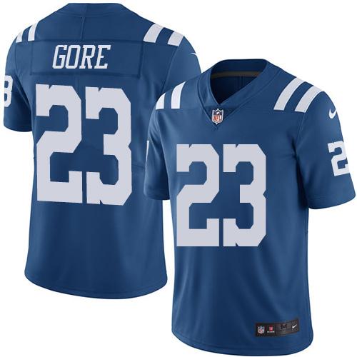 Nike Colts #23 Frank Gore Royal Blue Youth Stitched NFL Limited Rush Jersey