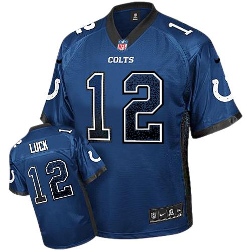 Nike Colts #12 Andrew Luck Royal Blue Team Color Youth Stitched NFL Elite Drift Fashion Jersey