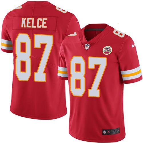 Nike Chiefs #87 Travis Kelce Red Youth Stitched NFL Limited Rush Jersey