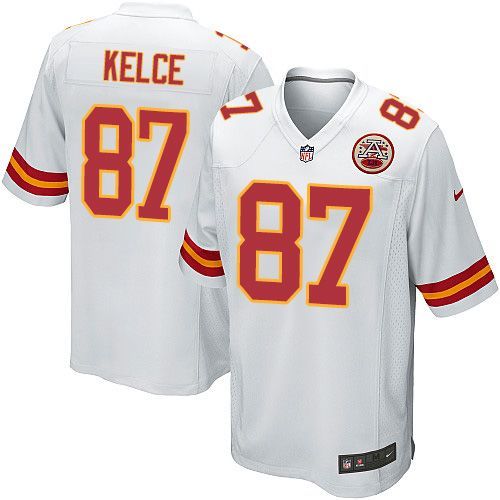 Nike Chiefs #87 Travis Kelce White Youth Stitched NFL Elite Jersey