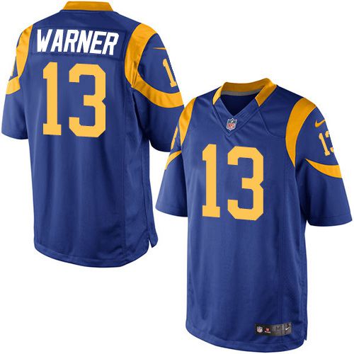 Nike Rams #13 Kurt Warner Royal Blue Alternate Youth Stitched NFL Elite Jersey