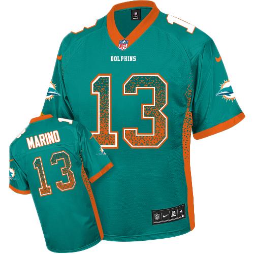Nike Dolphins #13 Dan Marino Aqua Green Team Color Youth Stitched NFL Elite Drift Fashion Jersey