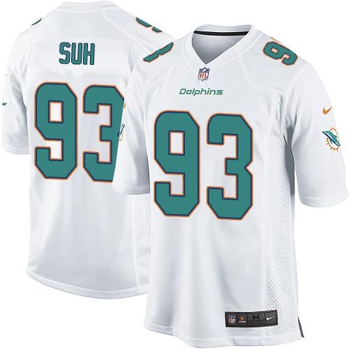 Nike Dolphins #93 Ndamukong Suh White Youth Stitched NFL Elite Jersey