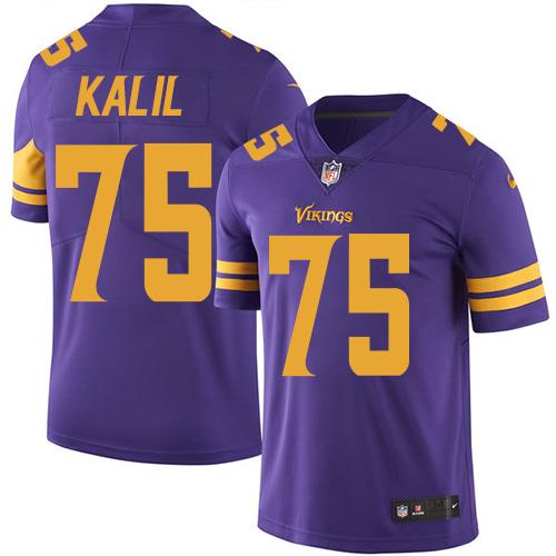 Nike Vikings #75 Matt Kalil Purple Youth Stitched NFL Limited Rush Jersey