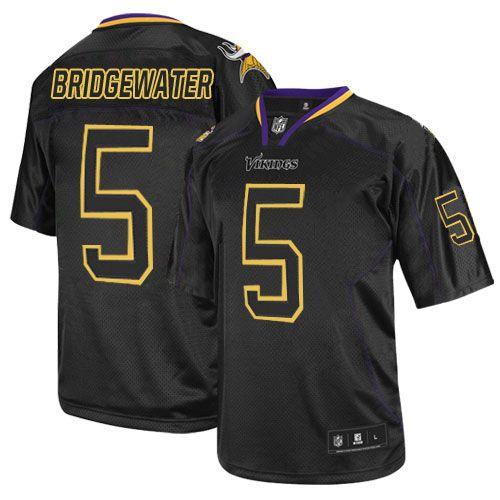 Nike Vikings #5 Teddy Bridgewater Lights Out Black Youth Stitched NFL Elite Jersey