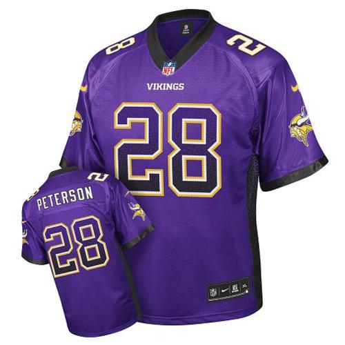 Nike Vikings #28 Adrian Peterson Purple Team Color Youth Stitched NFL Elite Drift Fashion Jersey