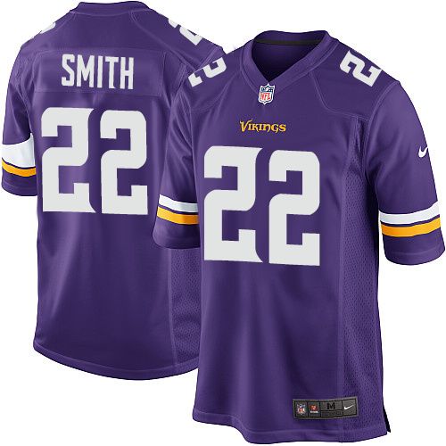 Nike Vikings #22 Harrison Smith Purple Team Color Youth Stitched NFL Elite Jersey