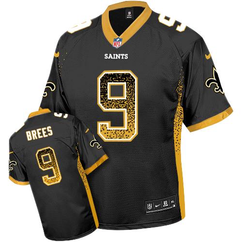 Nike Saints #9 Drew Brees Black Team Color Youth Stitched NFL Elite Drift Fashion Jersey
