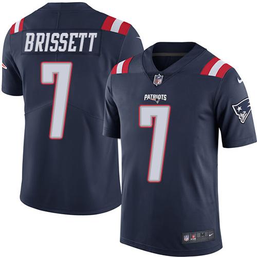 Nike Patriots #7 Jacoby Brissett Navy Blue Youth Stitched NFL Limited Rush Jersey