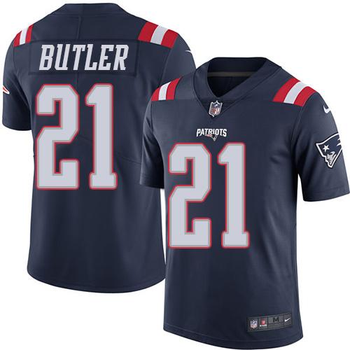 Nike Patriots #21 Malcolm Butler Navy Blue Youth Stitched NFL Limited Rush Jersey