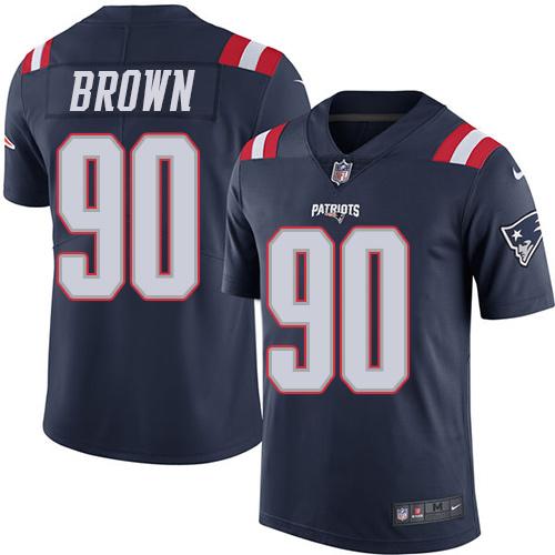 Nike Patriots #90 Malcom Brown Navy Blue Youth Stitched NFL Limited Rush Jersey