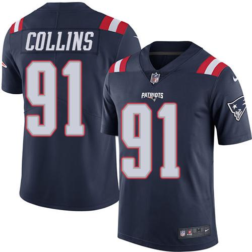 Nike Patriots #91 Jamie Collins Navy Blue Youth Stitched NFL Limited Rush Jersey