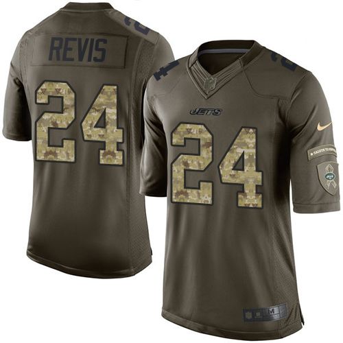 Nike Jets #24 Darrelle Revis Green Youth Stitched NFL Limited Salute to Service Jersey