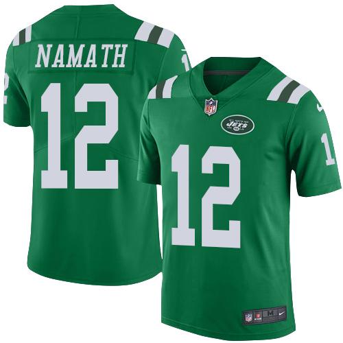 Nike Jets #12 Joe Namath Green Youth Stitched NFL Elite Rush Jersey