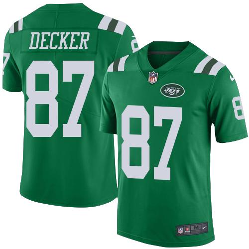 Nike Jets #87 Eric Decker Green Youth Stitched NFL Elite Rush Jersey