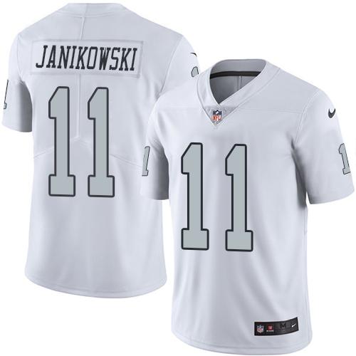 Nike Raiders #11 Sebastian Janikowski White Youth Stitched NFL Limited Rush Jersey