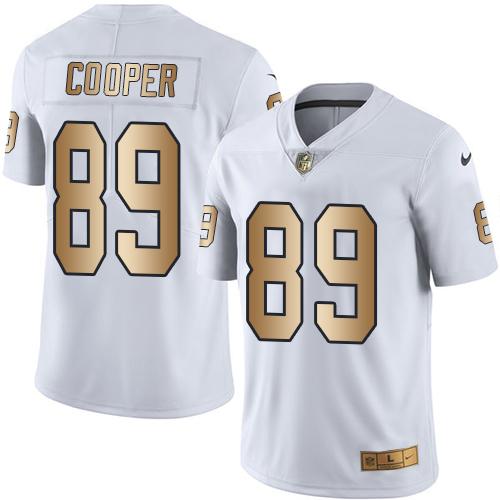 Nike Raiders #89 Amari Cooper White Youth Stitched NFL Limited Gold Rush Jersey