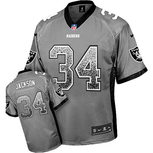 Nike Raiders #34 Bo Jackson Grey Youth Stitched NFL Elite Drift Fashion Jersey