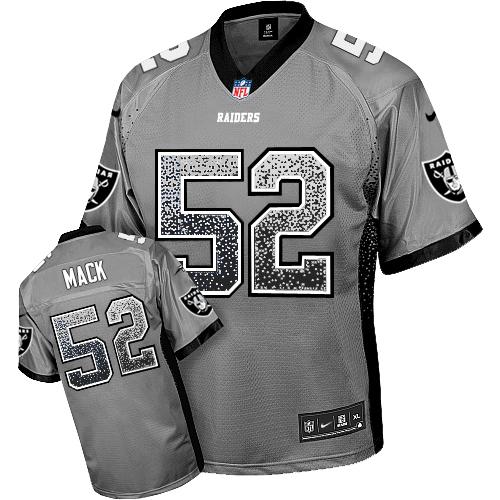Nike Raiders #52 Khalil Mack Grey Youth Stitched NFL Elite Drift Fashion Jersey