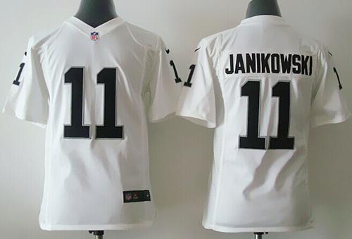 Nike Raiders #11 Sebastian Janikowski White Youth Stitched NFL Elite Jersey