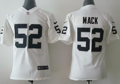 Nike Raiders #52 Khalil Mack White Youth Stitched NFL Elite Jersey