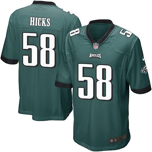 Nike Eagles #58 Jordan Hicks Midnight Green Team Color Youth Stitched NFL New Elite Jersey
