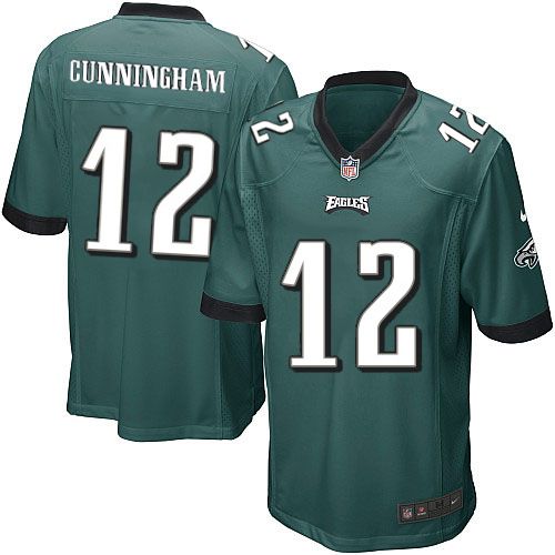 Nike Eagles #12 Randall Cunningham Midnight Green Team Color Youth Stitched NFL New Elite Jersey