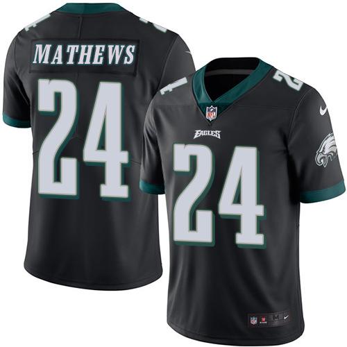 Nike Eagles #24 Ryan Mathews Black Youth Stitched NFL Limited Rush Jersey