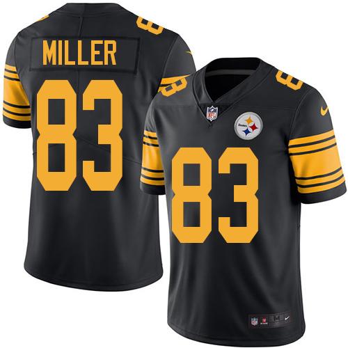 Nike Steelers #83 Heath Miller Black Youth Stitched NFL Limited Rush Jersey