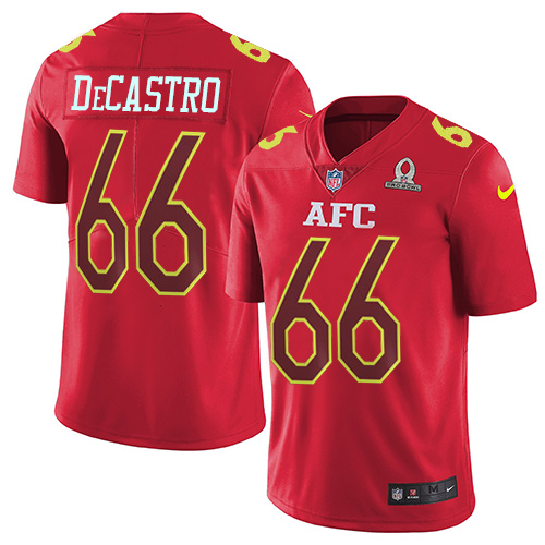 Nike Steelers #66 David DeCastro Red Youth Stitched NFL Limited AFC 2017 Pro Bowl Jersey