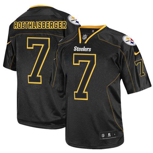 Nike Steelers #7 Ben Roethlisberger Lights Out Black Youth Stitched NFL Elite Jersey