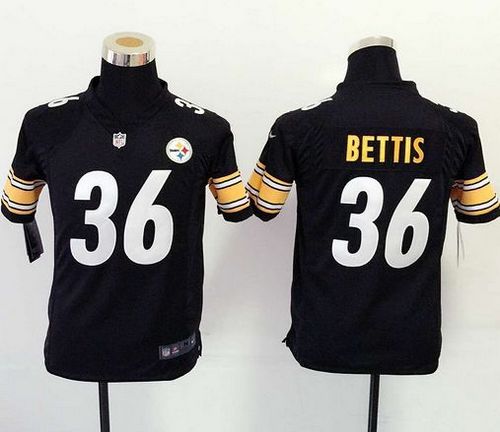 Nike Steelers #36 Jerome Bettis Black Team Color Youth Stitched NFL Elite Jersey