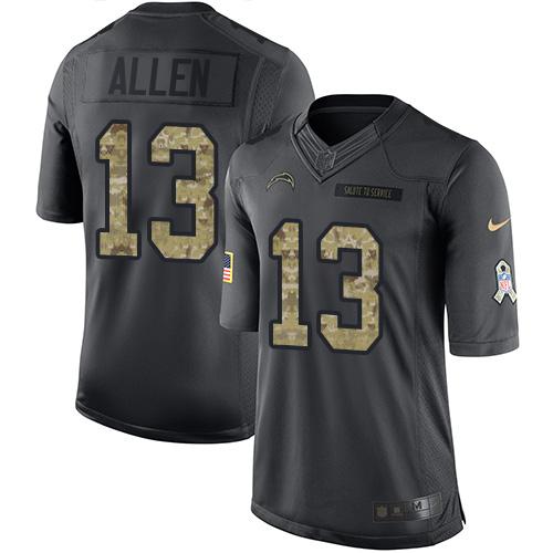 Nike Chargers #13 Keenan Allen Black Youth Stitched NFL Limited 2016 Salute to Service Jersey