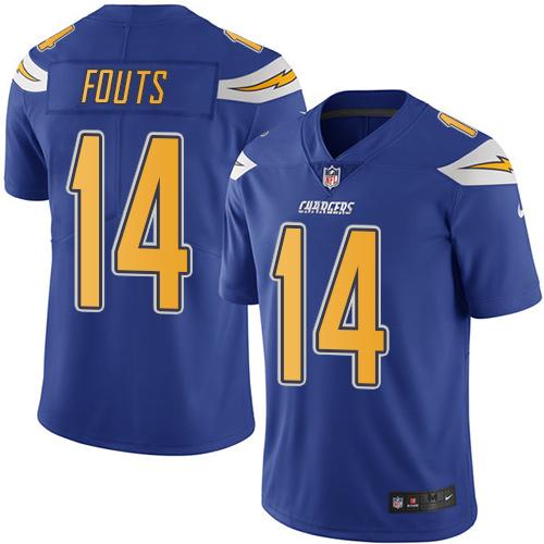 Nike Chargers #14 Dan Fouts Electric Blue Youth Stitched NFL Limited Rush Jersey