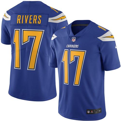Nike Chargers #17 Philip Rivers Electric Blue Youth Stitched NFL Limited Rush Jersey