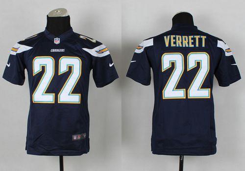 Nike Chargers #22 Jason Verrett Navy Blue Team Color Youth Stitched NFL New Elite Jersey