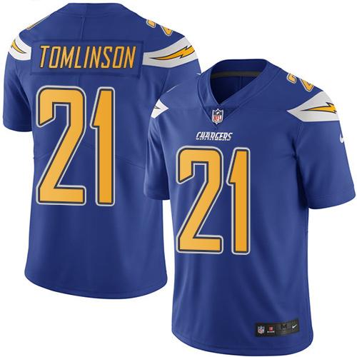 Nike Chargers #21 LaDainian Tomlinson Electric Blue Youth Stitched NFL Limited Rush Jersey