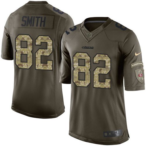 Nike 49ers #82 Torrey Smith Green Youth Stitched NFL Limited Salute to Service Jersey